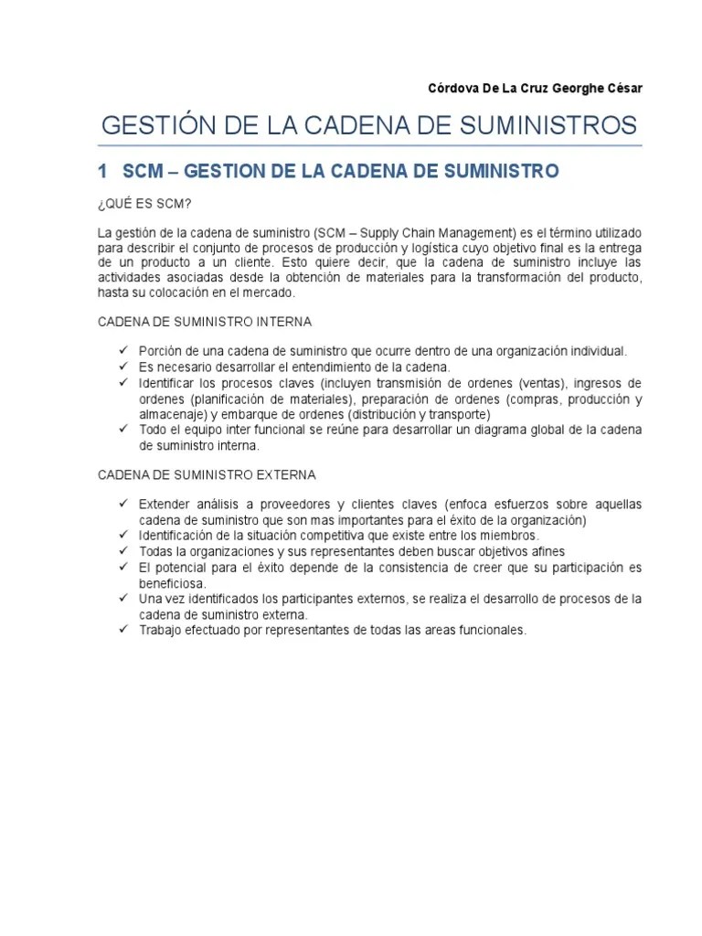 Gestión De La Cadena De Suministros | PDF | Logística | Distribución ...