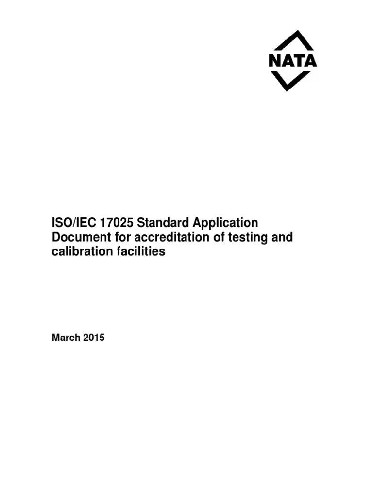 ISO IEC 17025 Standard Application Document | PDF | Calibration | Metrology