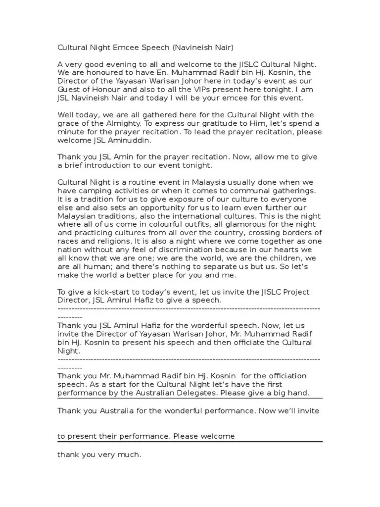 Guest Speaker Introduction Speech Sample | PDF Template