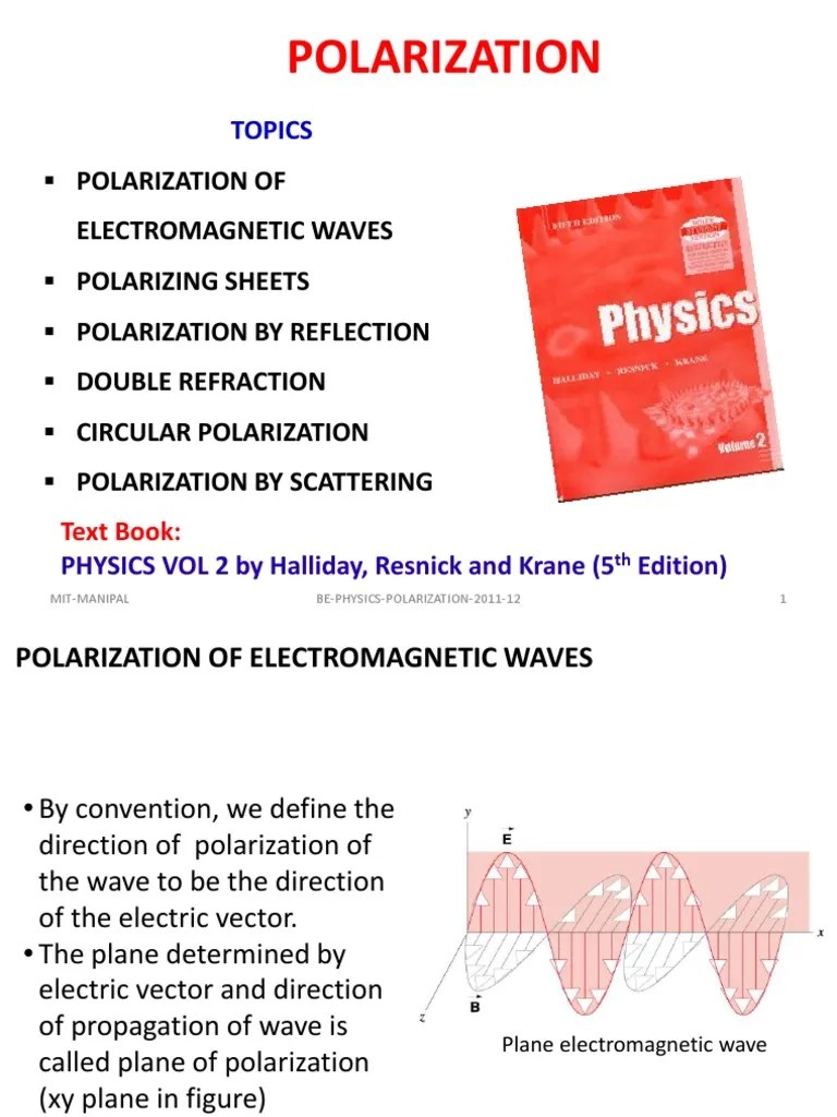 Polarisation | PDF | Polarization (Waves) | Refractive Index