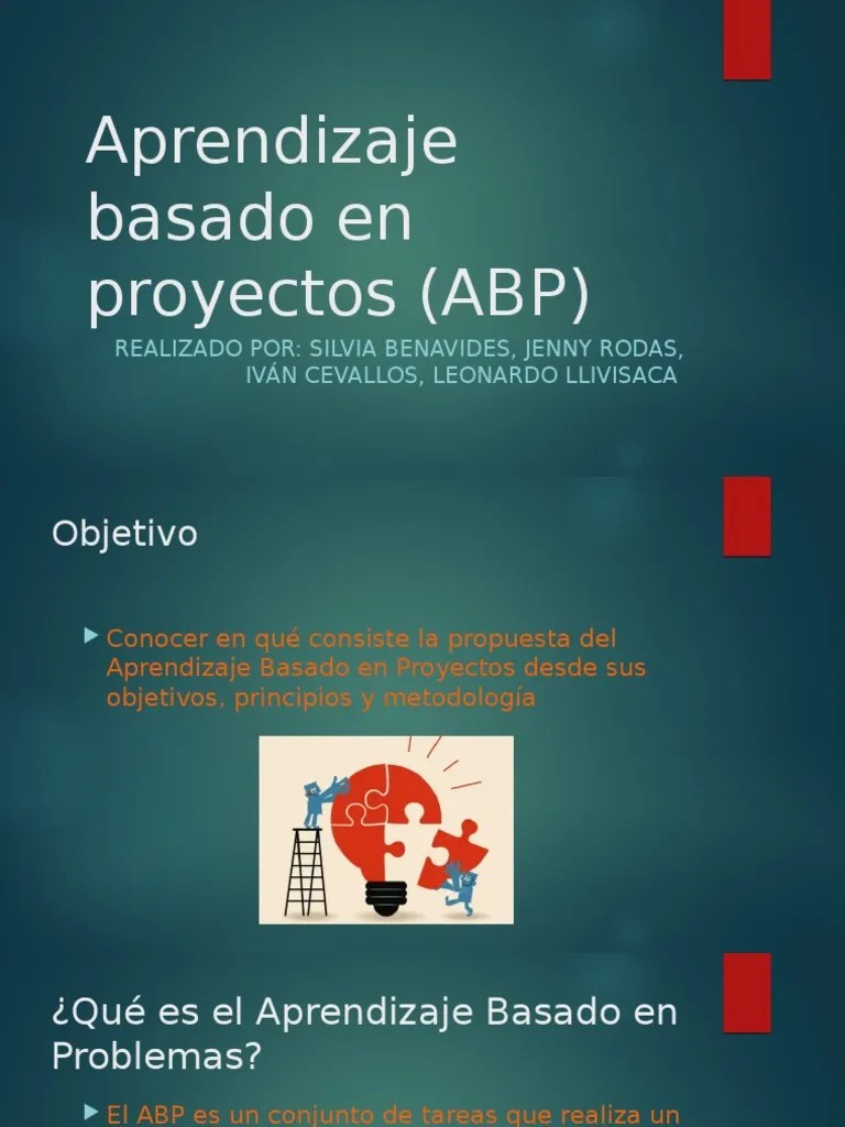Aprendizaje Basado En Proyectos ABP | PDF | Aprendizaje En Base A Proyectos | Aprendizaje