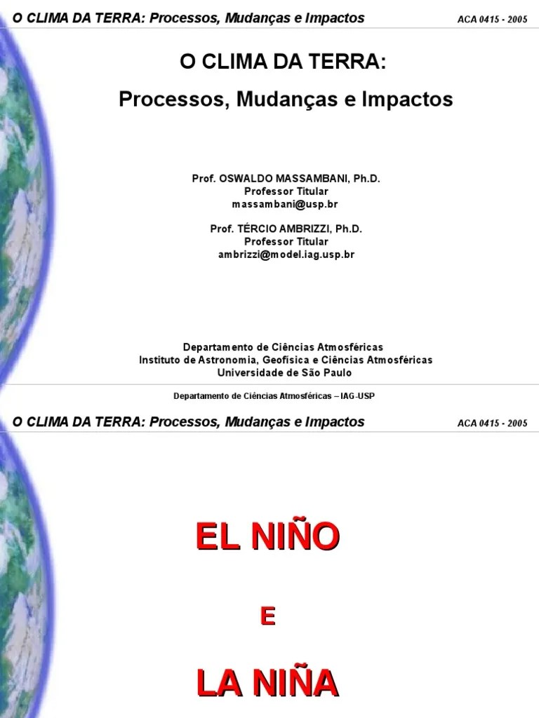 Powerpoint El Niño E La Niña | PDF | El Nino | Ferimento