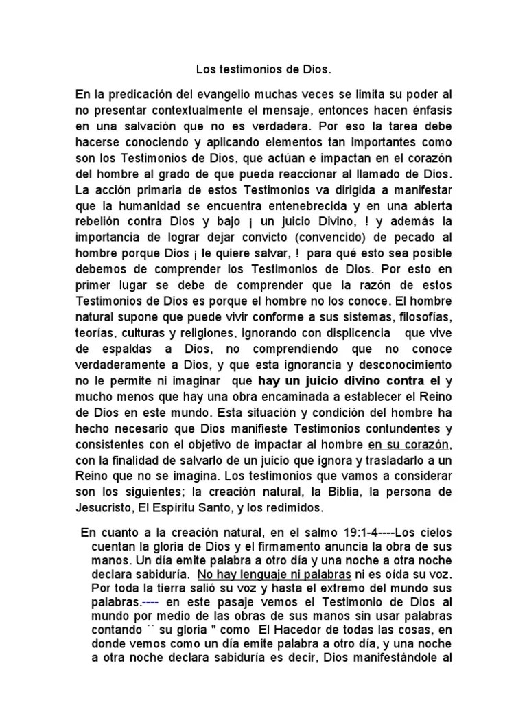 Los Testimonios De Dios | PDF | Cristo (título) | Jesús