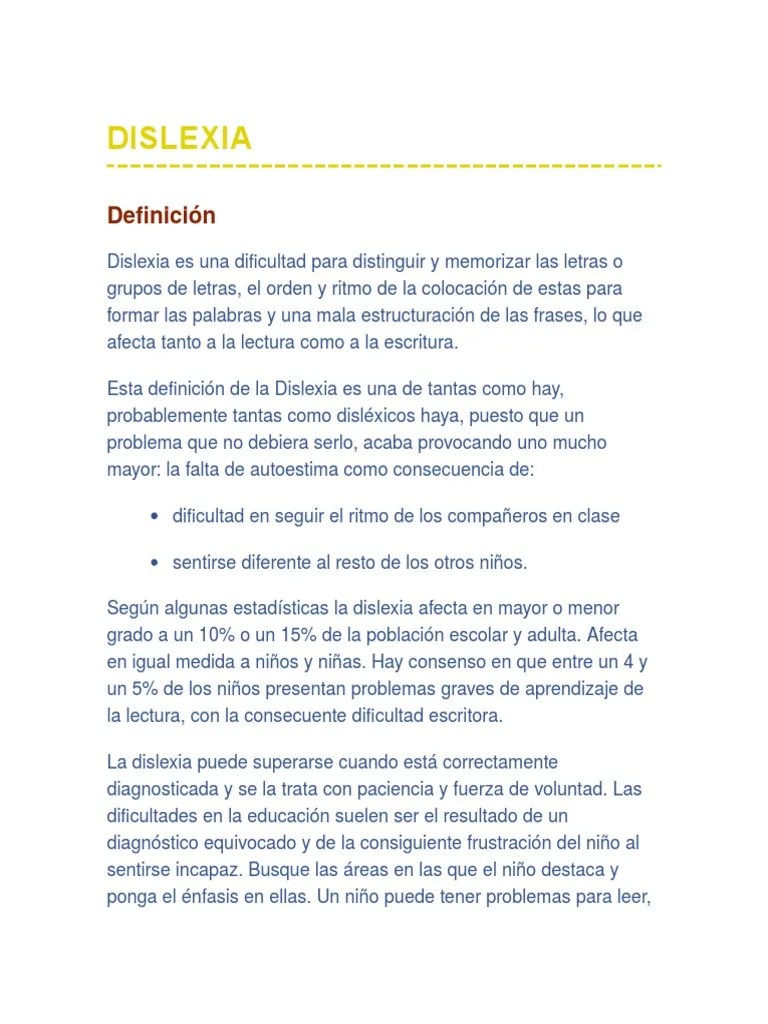 Dislexia | PDF | Dislexia | Ciencia Cognitiva