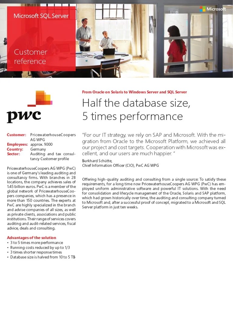 PWC Germany Case Study | PDF | Pricewaterhouse Coopers | Databases