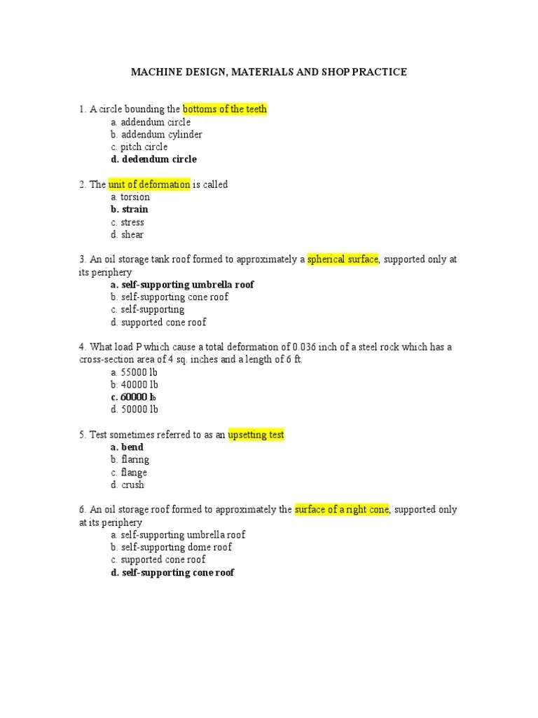 Machine Design Elements | PDF | Gear | Stress (Mechanics)