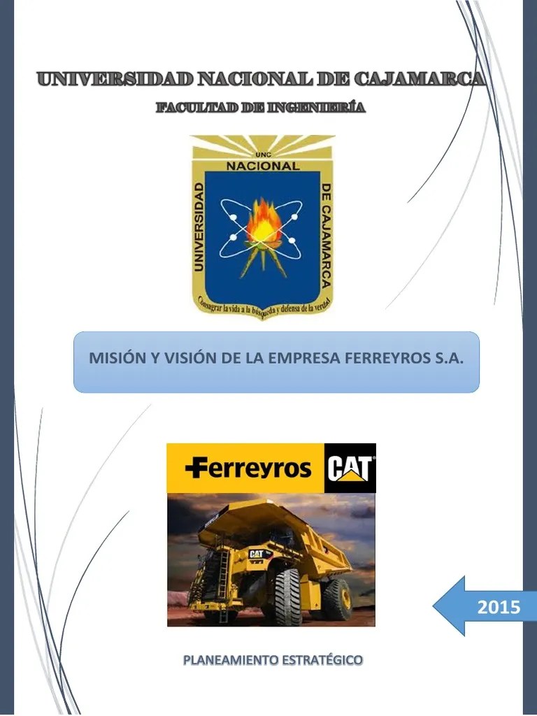 Misión Y Visión De La Empresa Ferreyros PDF | PDF | Planificación | Liderazgo