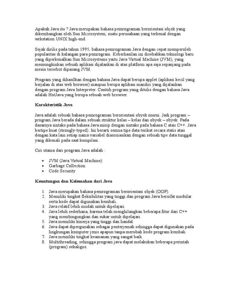 Oop (object oriented programming) merupakan teknik membuat suatu program. Apakah Java Itu Pdf