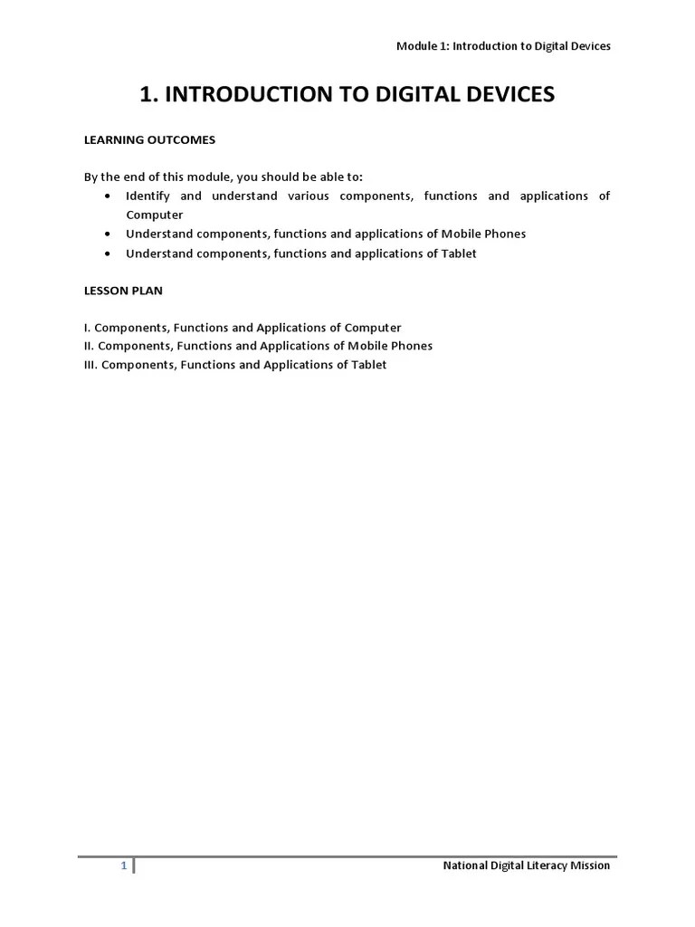 Module 1 - Introduction To Digital Devices | PDF | Computer Data ...