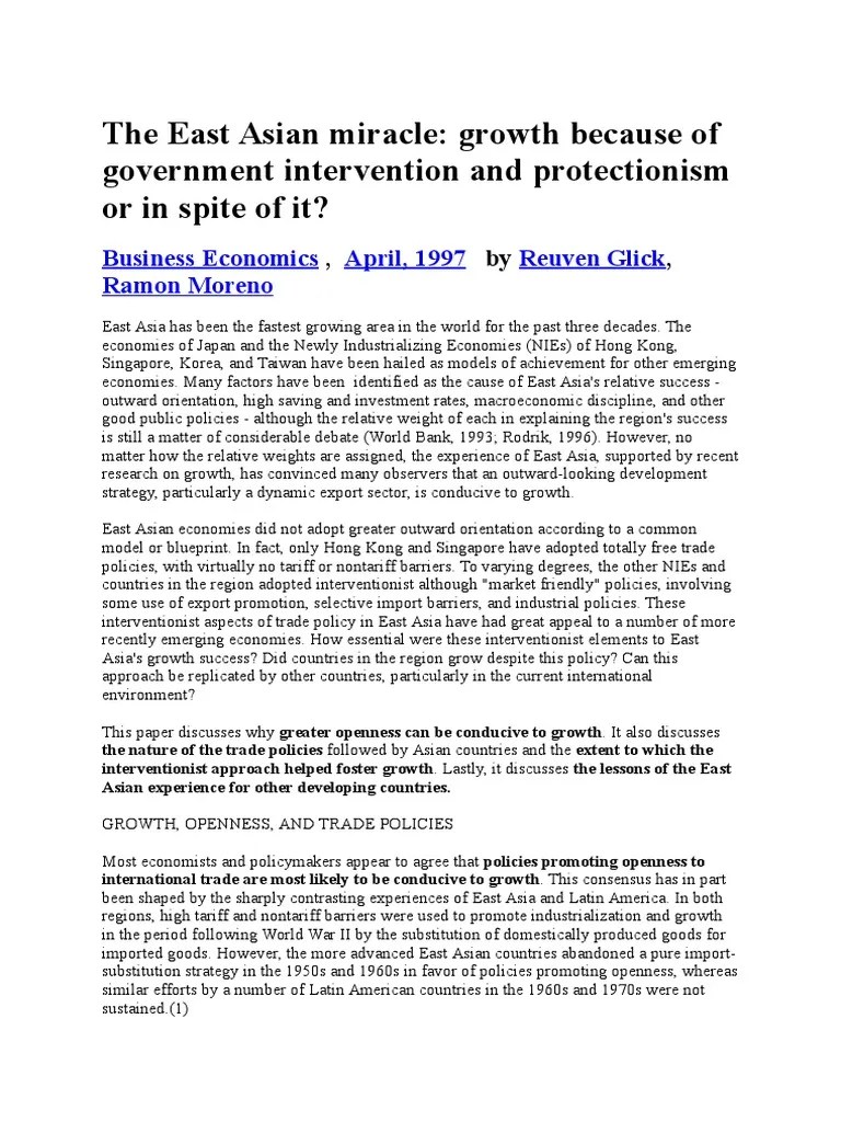 The East Asian Miracle | PDF | Exports | Industrial Policy