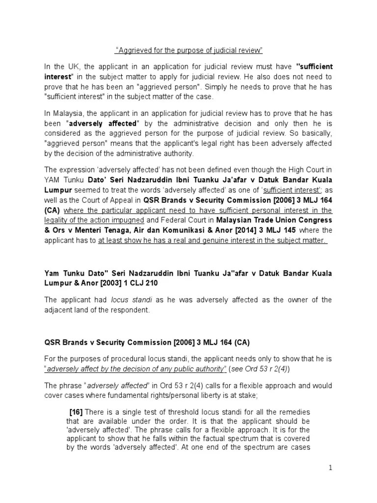 Research Judicial Review In Malaysia And UK | PDF | Standing (Law) | Ethical Principles