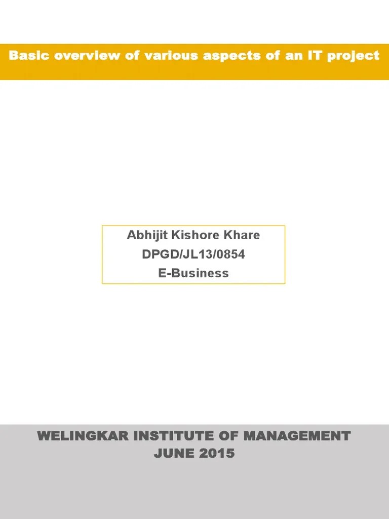 Basic Overview Of Various Aspects Of An IT Project | PDF | Audit ...