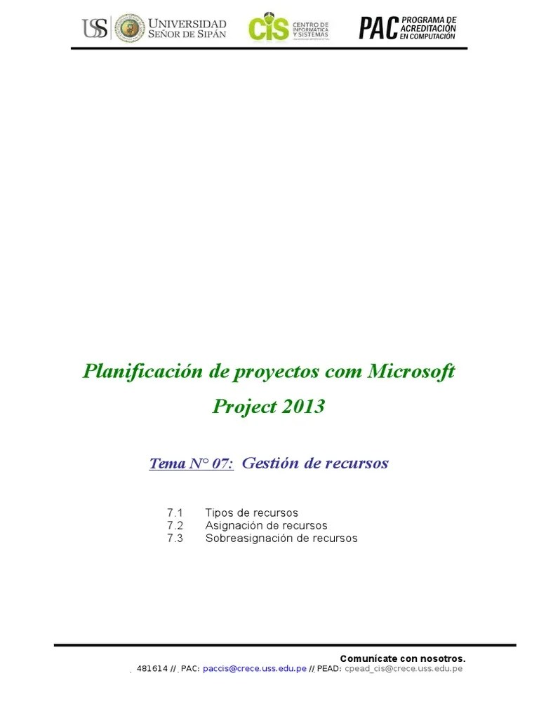Gestión De Recursos En Project | PDF | Point And Click | Informática