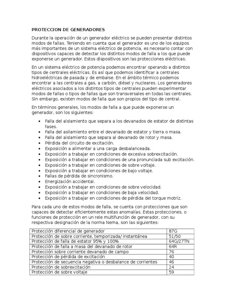 Tesis Protecciones | PDF | Transformador | Generador Eléctrico