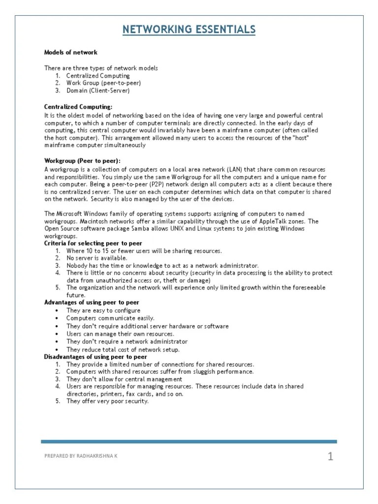 Networking Essentials | PDF | Network Switch | Broadband