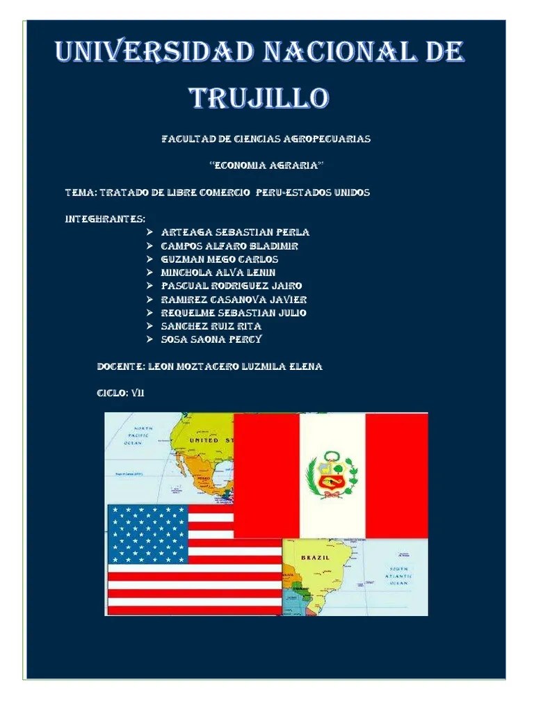 Tratado De Libre Comercio Entre Peru Y Estados Unidos PDF | PDF ...
