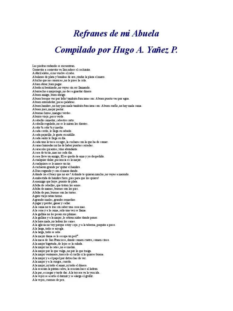 Refranes De Mi Abuela | PDF | Cabra | Pollo