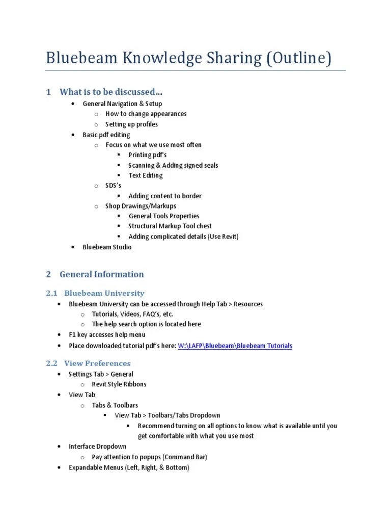 Bluebeam Knowledge Sharing | PDF | Computer File | Hyperlink