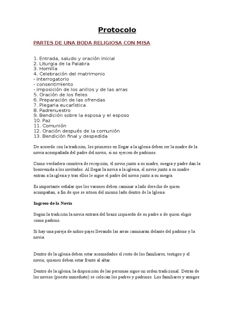 Envíos gratis en el día ✓ compre ofrendas para iglesia boda en cuotas sin interés! Protocolo Boda Pdf Misa Liturgia Boda