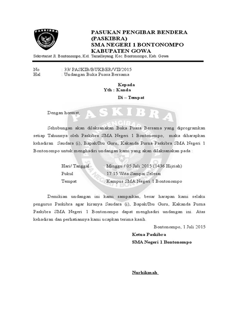 Tersedia dalam format coreldraw, pdf dan jpeg. Undangan Buka Puasa Paskibra Smabon 2015 Pdf