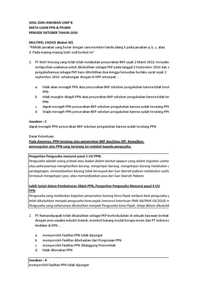 Soal-dan-Jawaban-PPN-PPnBM 2 | PDF