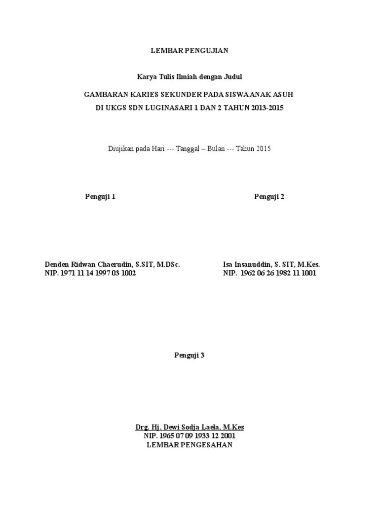 Contoh LEMBAR PENGUJIAN KTI | PDF