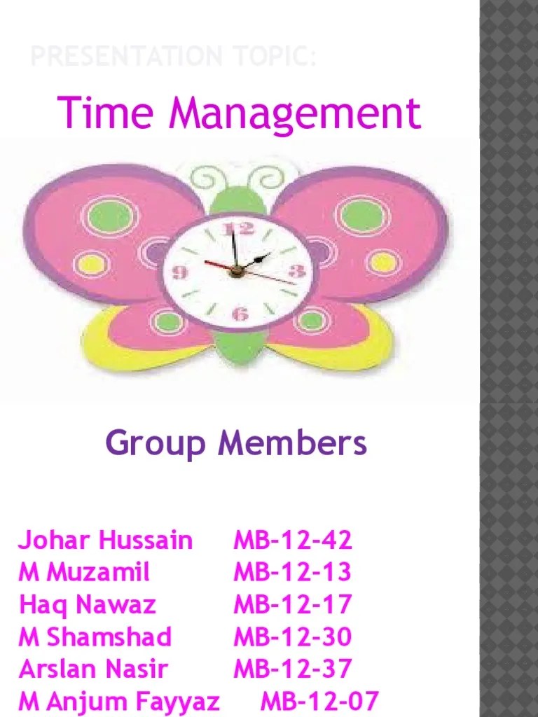 Final PPT Of Time Management | PDF | Time Management | Professional Skills