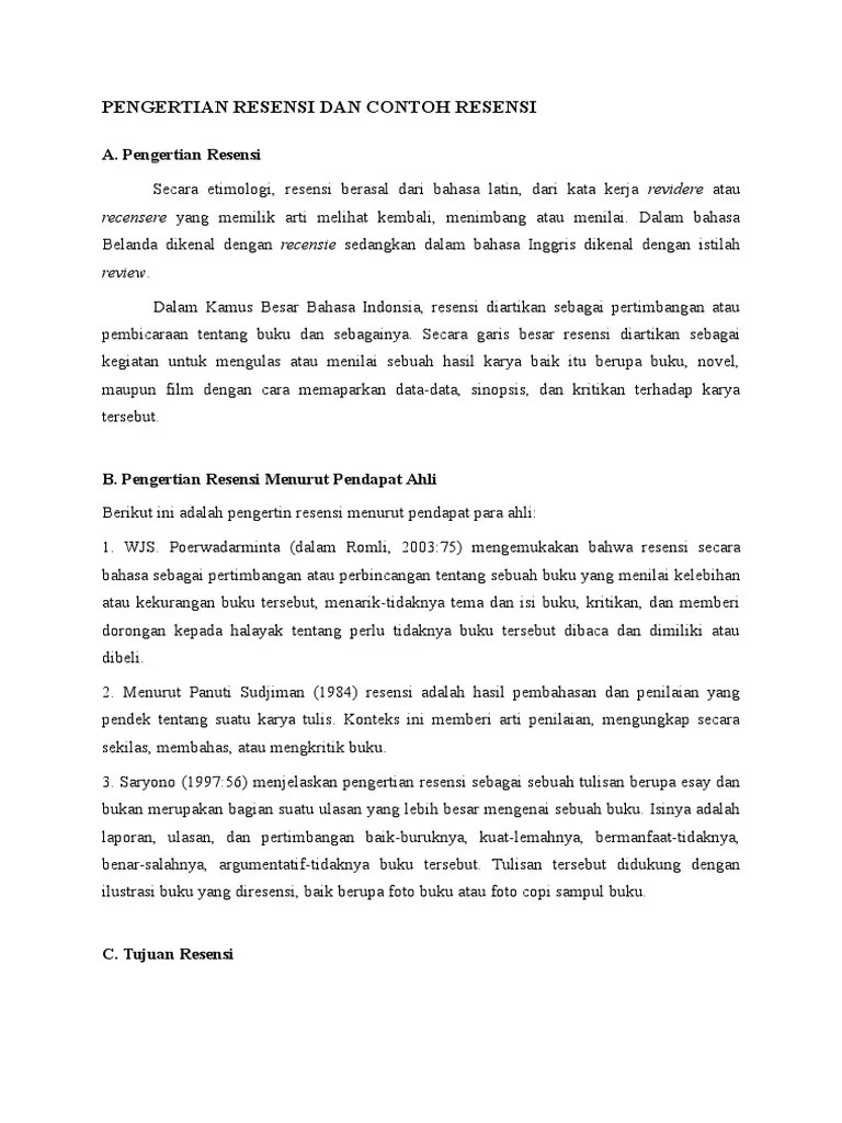 Tahun terbit buku dan cetakannya; Pengertian Resensi Dan Contoh Resensi Pdf