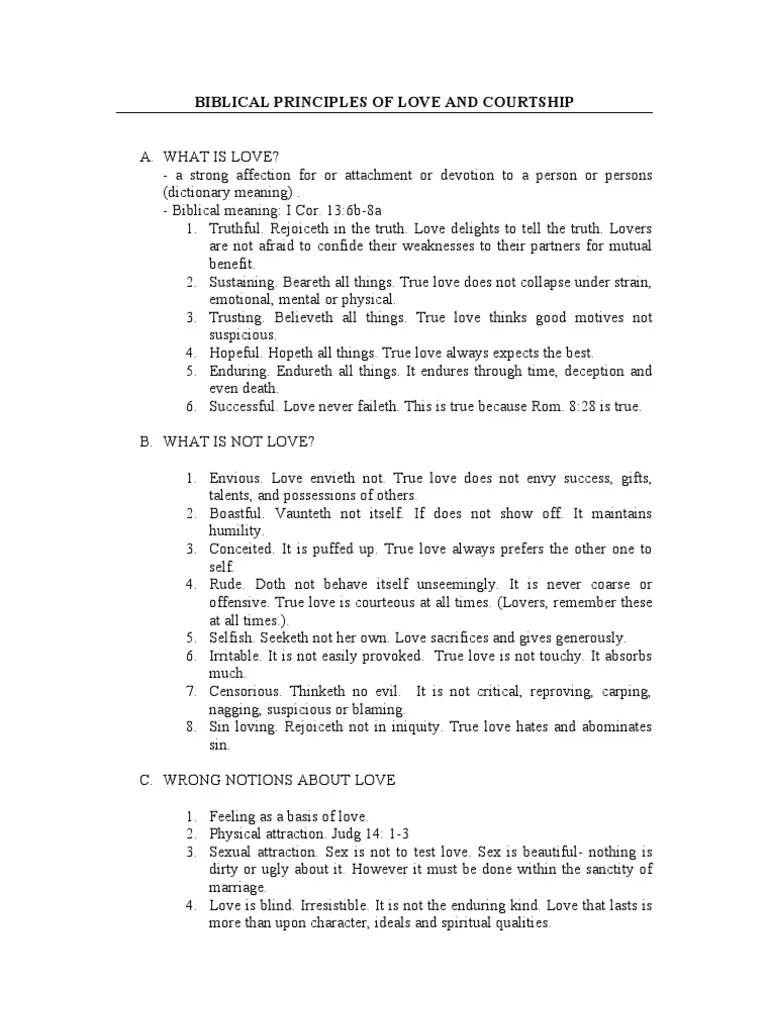 Biblical Principles Of Love And Courtship | PDF | Love | Intimate ...