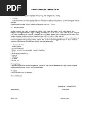 Laporan guru · laporan tata usaha. Contoh Laporan Praktikum Ipa Pdf
