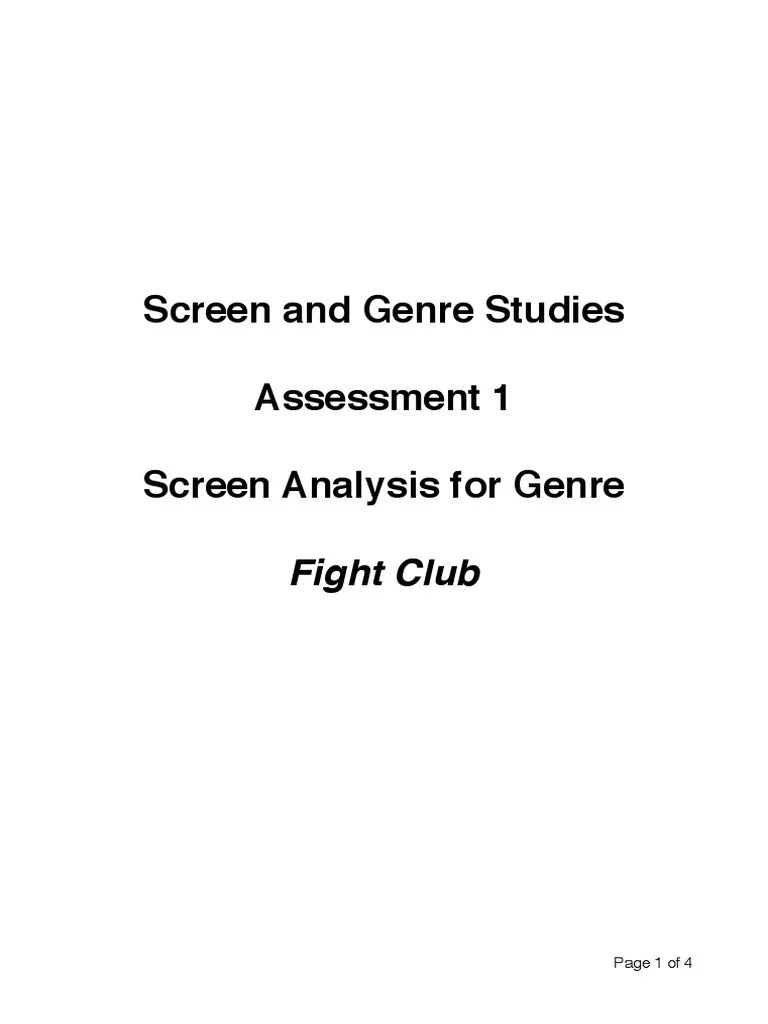 Fight Club: An Analysis Of Its Multi-Genre Nature Through Exploration Of Its Noir, Psychological ...