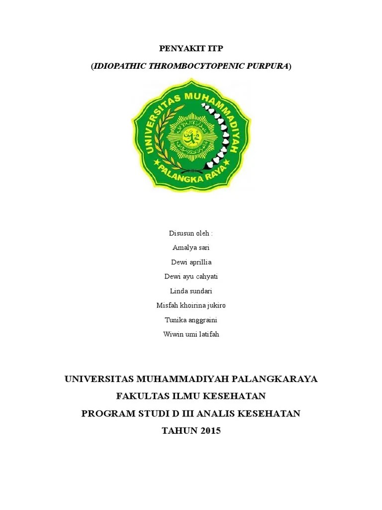 Semoga lekas sembuh ponakannya ya. Makalah Itp Pdf