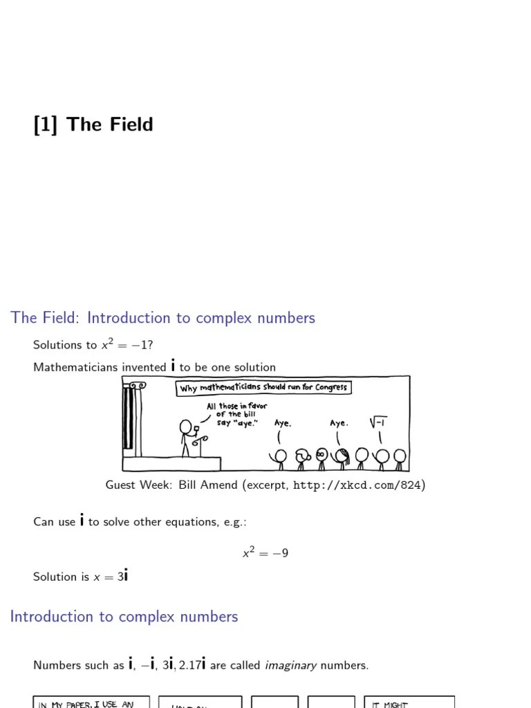 The Field | PDF | Field (Mathematics) | Complex Number