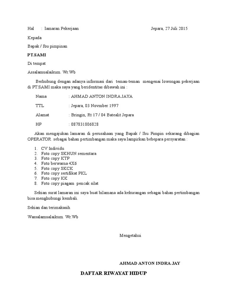 Produk barang jadi untuk pangsa wilayah amerika serikat. Contoh Lamaran Pekerjaan
