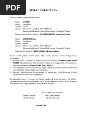 Contoh surat perjanjian untuk tidak mengulangi kesalahan (siswa). Surat Perjanjian Nikah Lagi Pdf