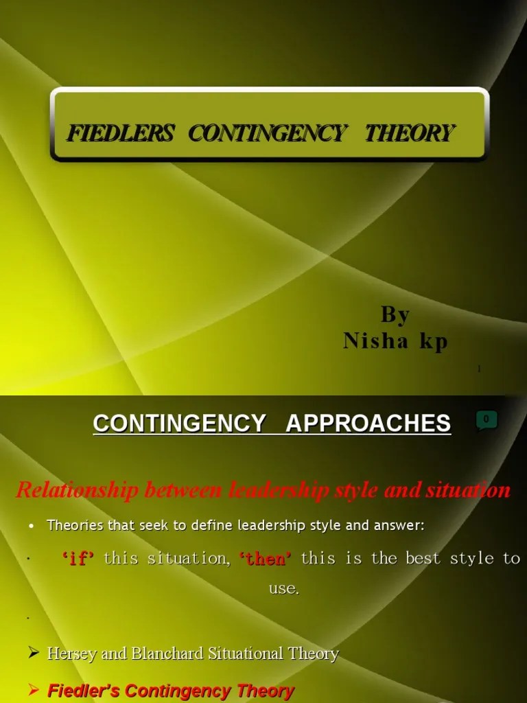 Fiedlers Contingency Theory | PDF | Social Psychology | Leadership