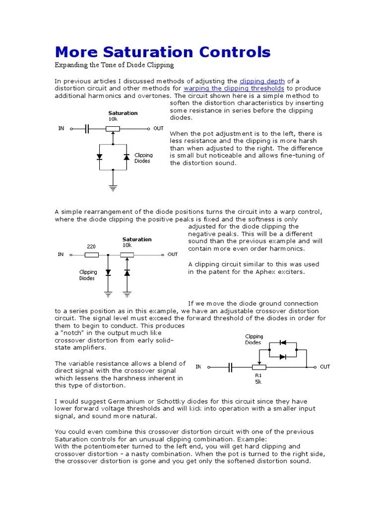 More Saturation Controls Diode Distortion