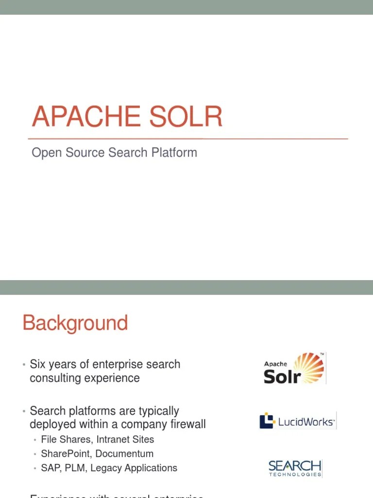 Apache Solr Presentation | Apache Solr | Search Engine Indexing