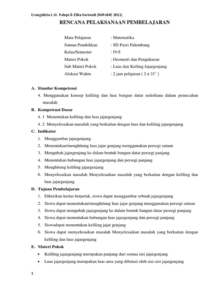 Demikian rpp matematika kelas 4 sd/mi semester 1/ ganjil dan semester 2/ genap kurikulum 2013 revisi 2018 yang dapat saya bagikan, . Bangun Datar Rpp Pdf