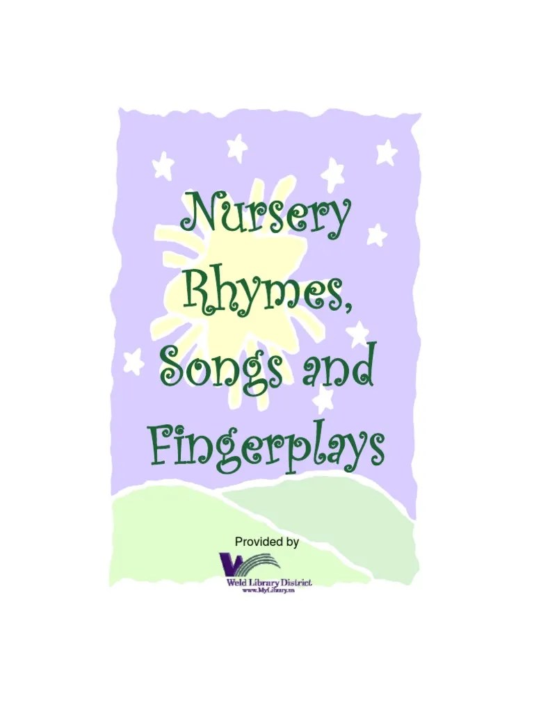 Nursery Rhymes, Songs And Fingerplays For Children In English PDF | PDF ...