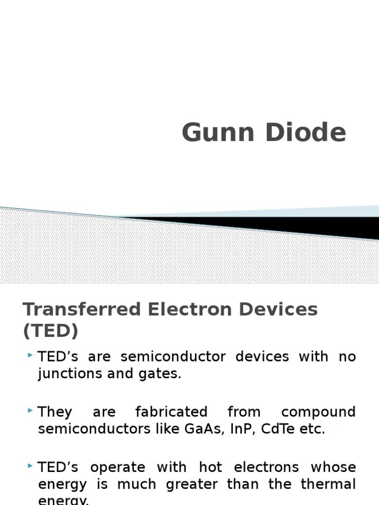 Gunn Diode Main Pptx Diode Condensed Matter Physics