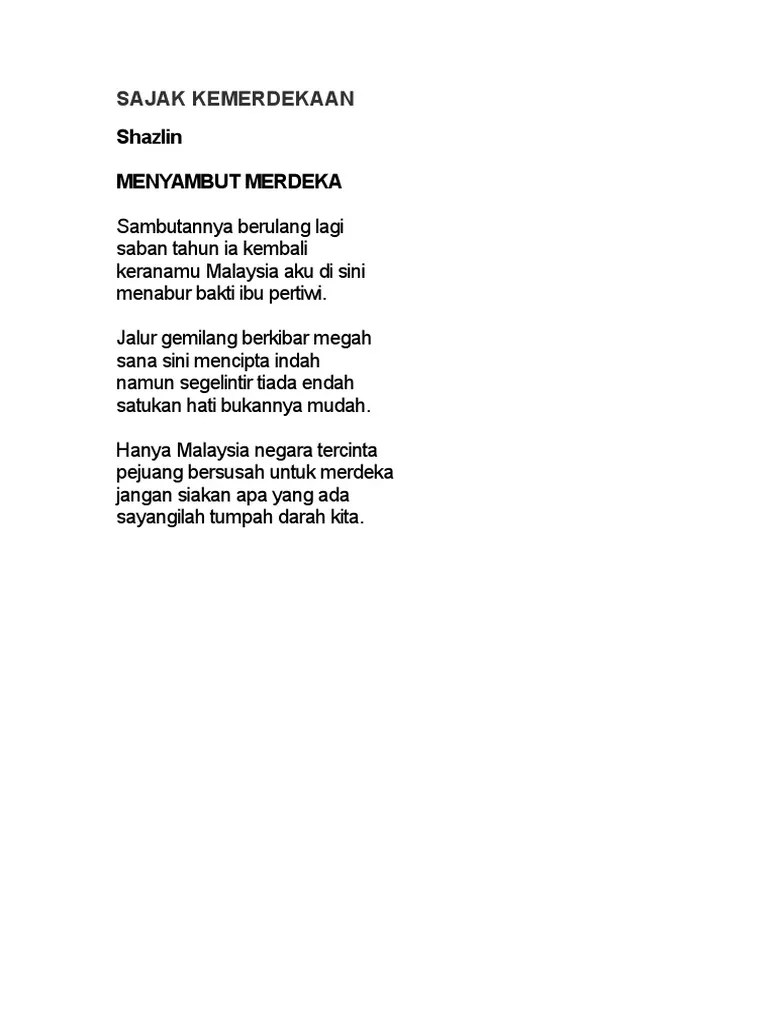 Ayuh, kita memartabatkan karya s. Sajak Kemerdekaan Usman Awang Mariodsxz