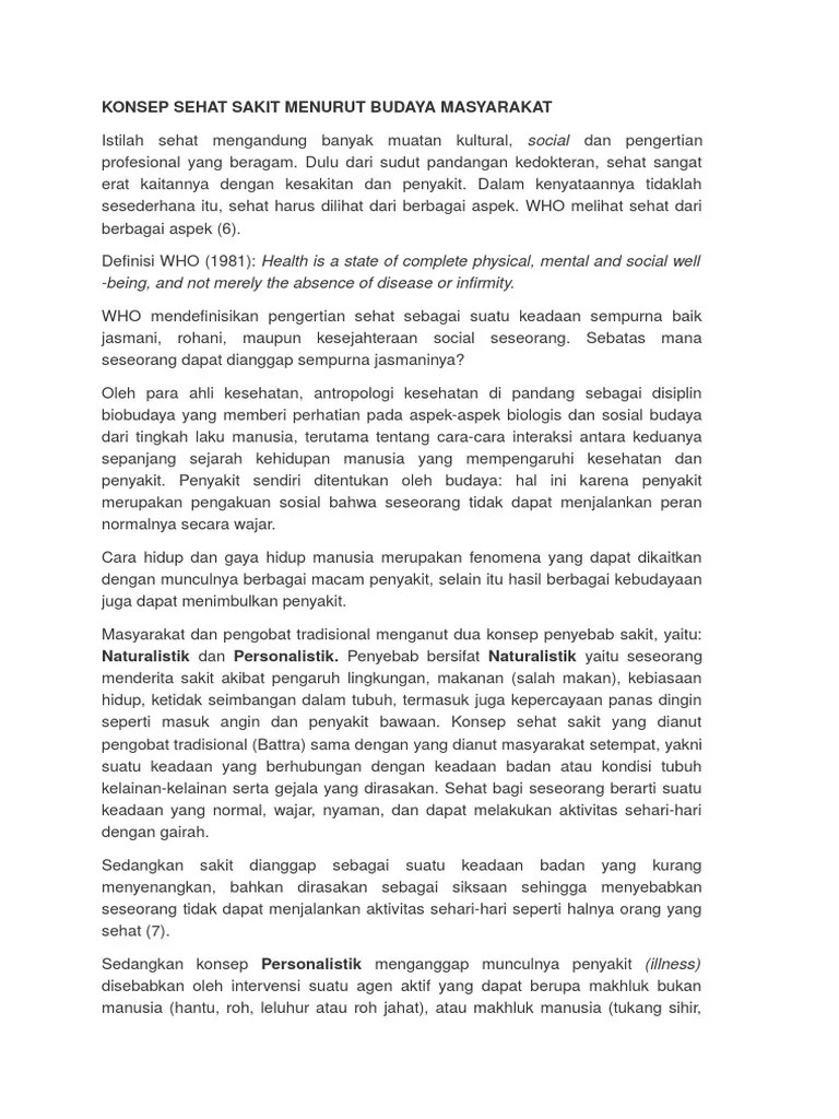 Konsep Sehat Sakit Menurut Budaya Masyarakat | PDF