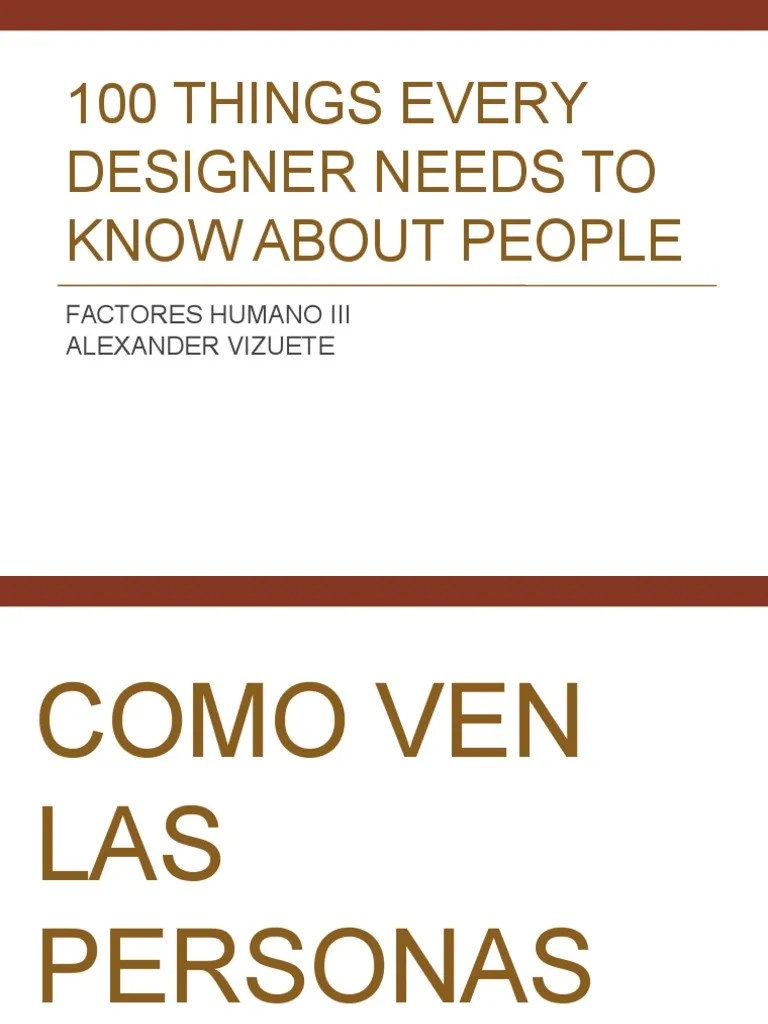 100 Things Every Designer Needs To Know About | PDF | Memoria | Atención