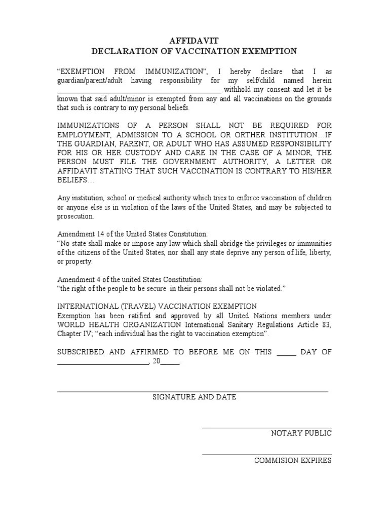 General vaccine exemption letter covid specific . Vaccine Exemption Form Vaccination Legal Guardian