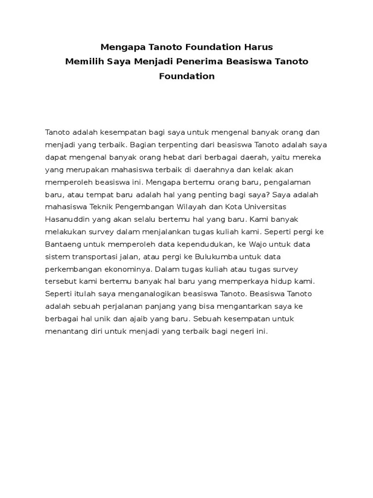 contoh essay tentang diri sendiri untuk beasiswa vdms, how to cite essay from book ml, ap literature tips for writing synthesis essays, buy scholarship essay. Esai Beasiswa Tanoto Foundation