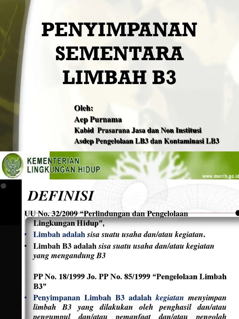 Check List Penataan Tempat Penyimpanan Limbah B3 Riset - Riset