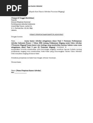 Danang hastuti ,s.h pekerjaan : Lampiran Surat Pernyataan Kantor Advokat Pdf
