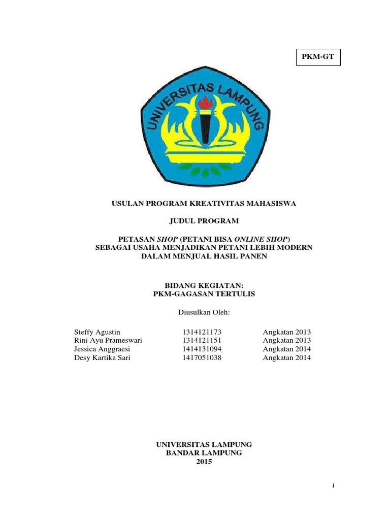• identifikasi faktor penentu mutu produk. Contoh Pkm Gt Pdf
