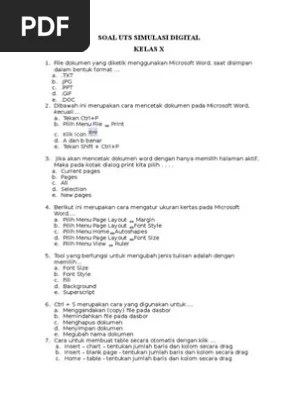 Ujian akhir semester genap pada pelajaran pekerjaan dasar elektromekanik. Soal Uts Simdig Pdf